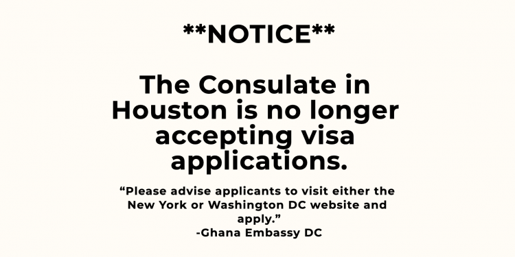 The notice to applicants on the Houston Consulate's website