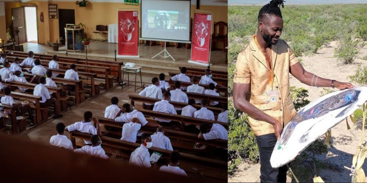 Left picture: Viewing at St Thomas Aquinas and right picture, Amoako Boafo
