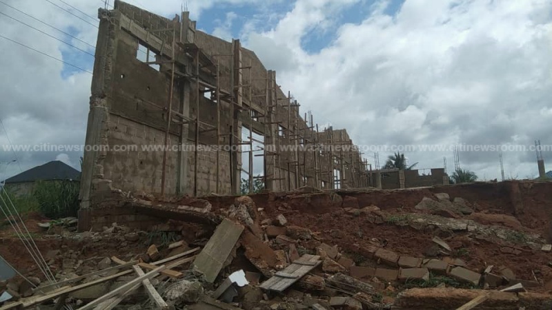 Koforidua: Two injured after warehouse collapses during rainstorm