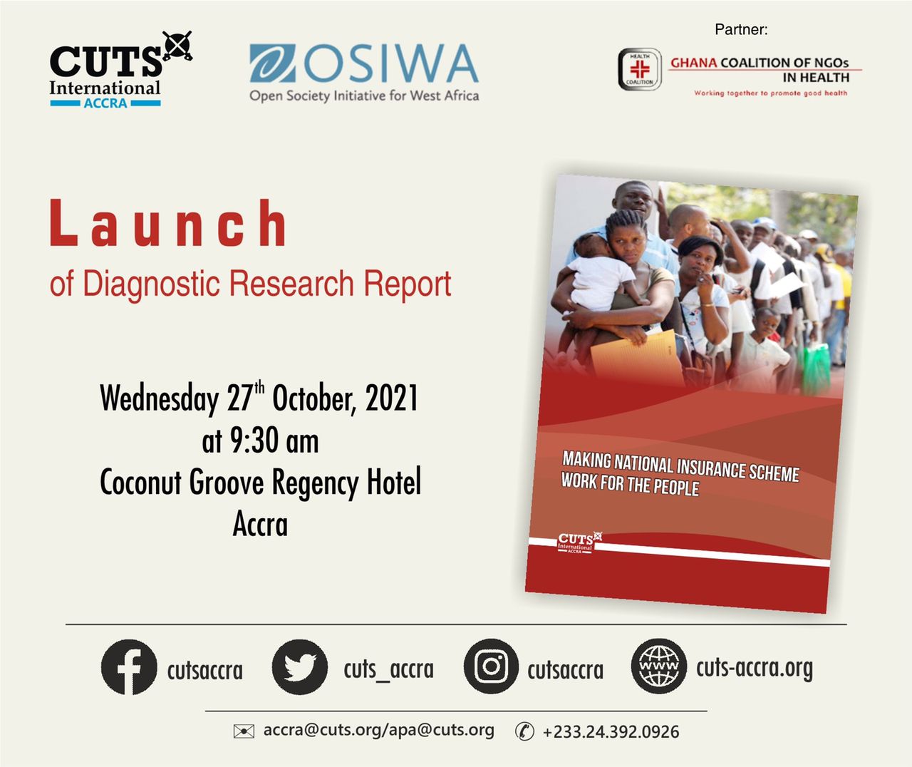 CUTS Int’l launches 2020 Diagnostic Research Report; recommends increased NHIS funding