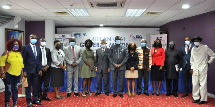 Board of Directors, SIC Insurance Plc pose with some shareholders