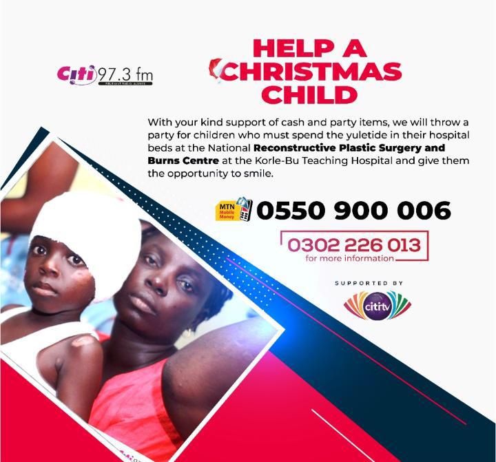 Citi FM Foundation heads to Korle Bu Burns Centre for ‘Help A Christmas Child’ initiative