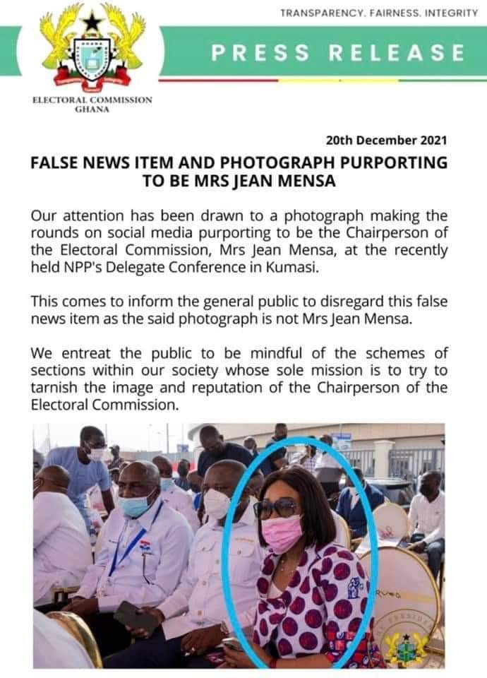 Jean Mensa didn’t attend NPP’s National Delegates Conference – EC