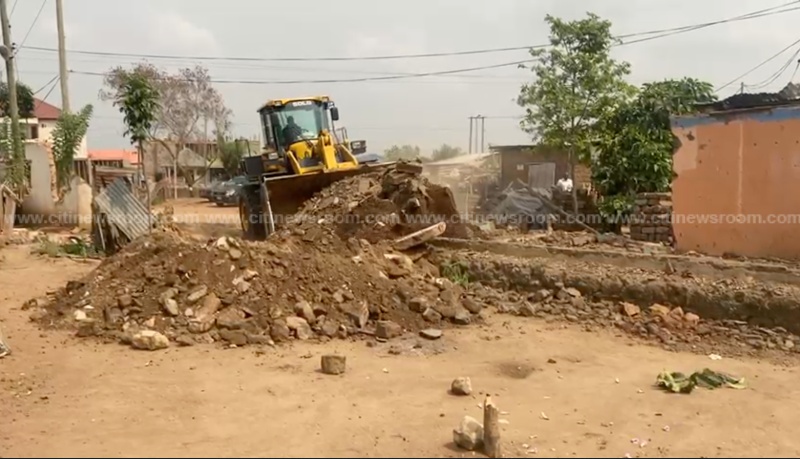Ho Municipal Assembly clears structures on waterways, areas earmarked for roads