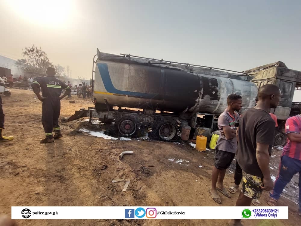 Ashanti Region: Fire from fuel tanker sweeps through makeshift structures at Kaase