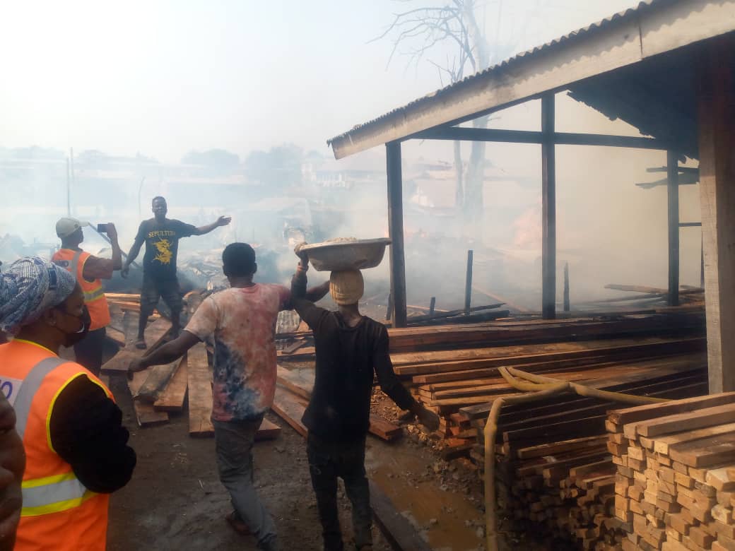 Ashanti Region: Fire guts Akwatialine wood market