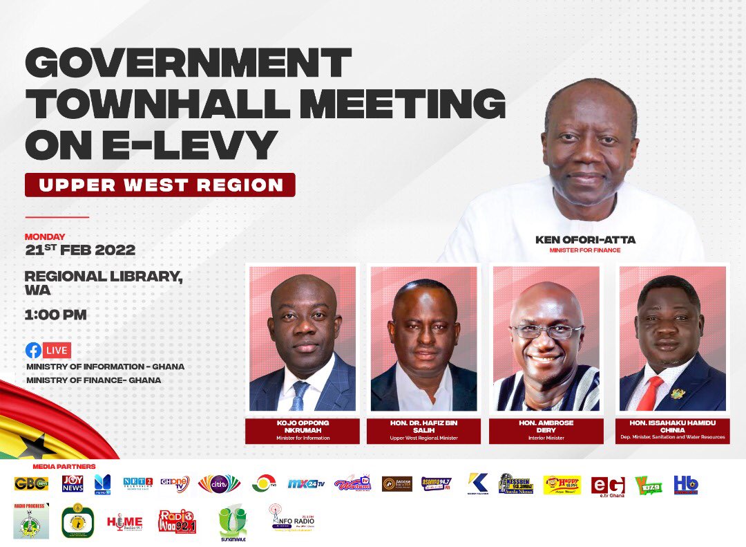 Gov’t to hold another town hall meeting on E-levy town in Wa