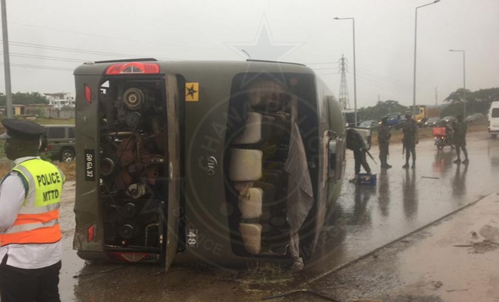 Bus carrying soldiers involved in accident on Accra-Tema motorway