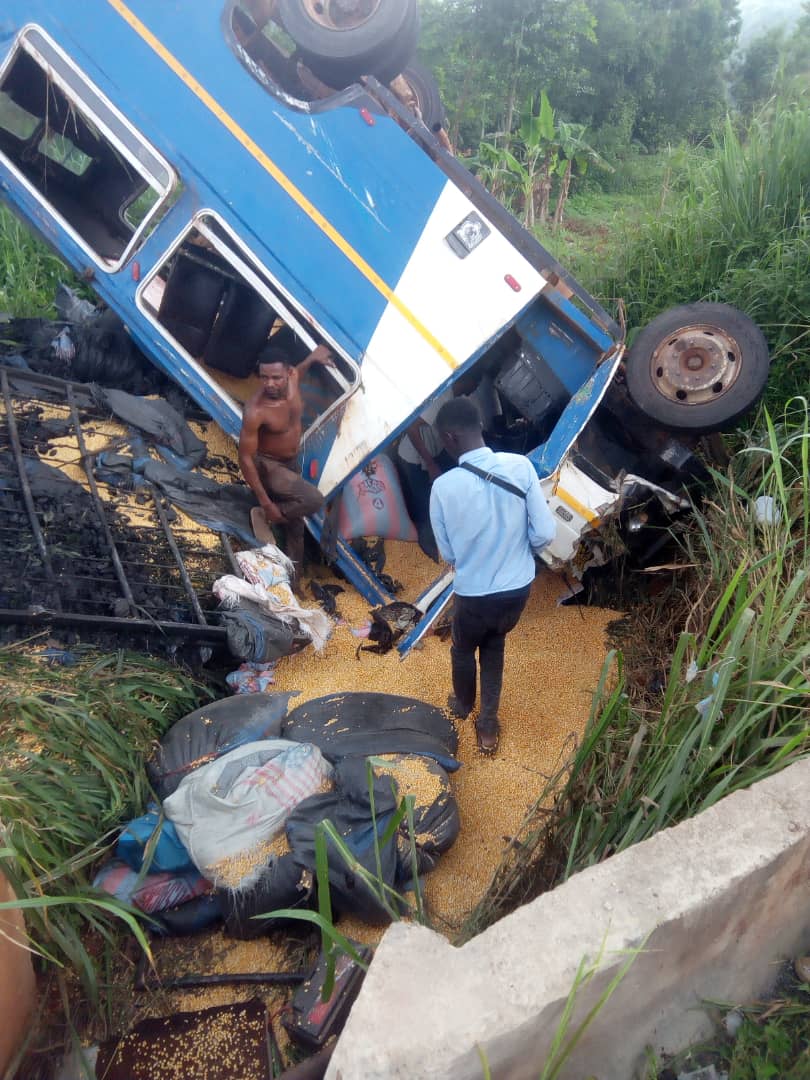 5 die after being buried by charcoal-loaded vehicle in a crash at Begoro