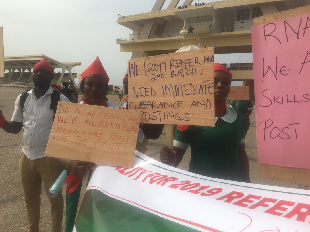Unemployed nurses stage demo to demand posting after completing school in 2019