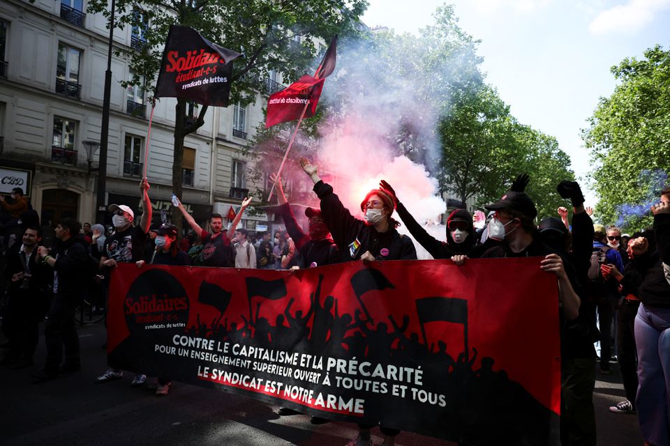 Violence erupts in May Day protests in Paris