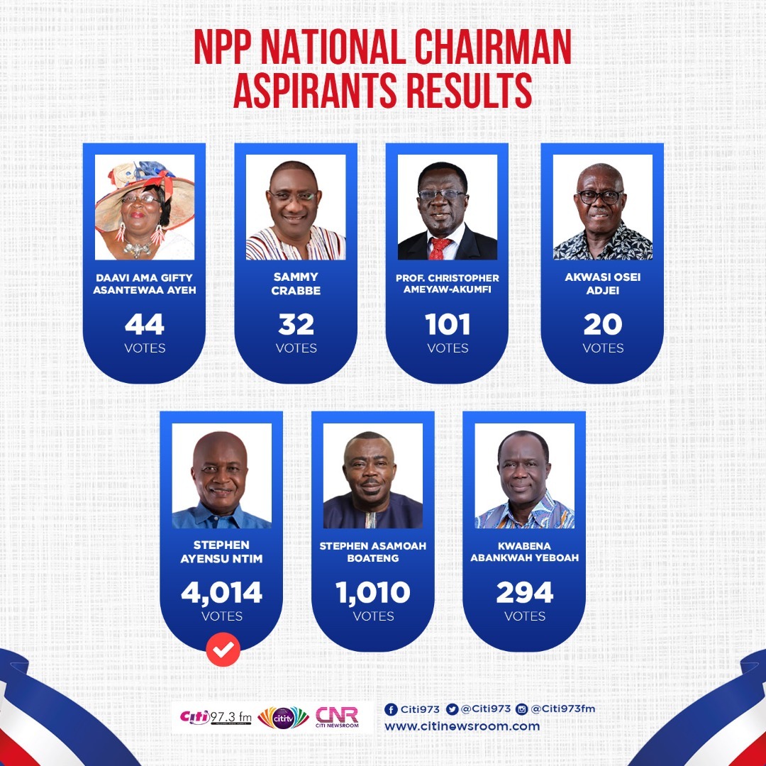How NPP delegates voted for their new national leaders [Full results]
