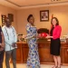 Clean Air Fund’s Desmond Appiah and Jane Burston meet with Elizabeth Naa Kwatsoe Tawiah Sackey, Mayor of Accra. Credit: Accra Metropolitan Assembly.