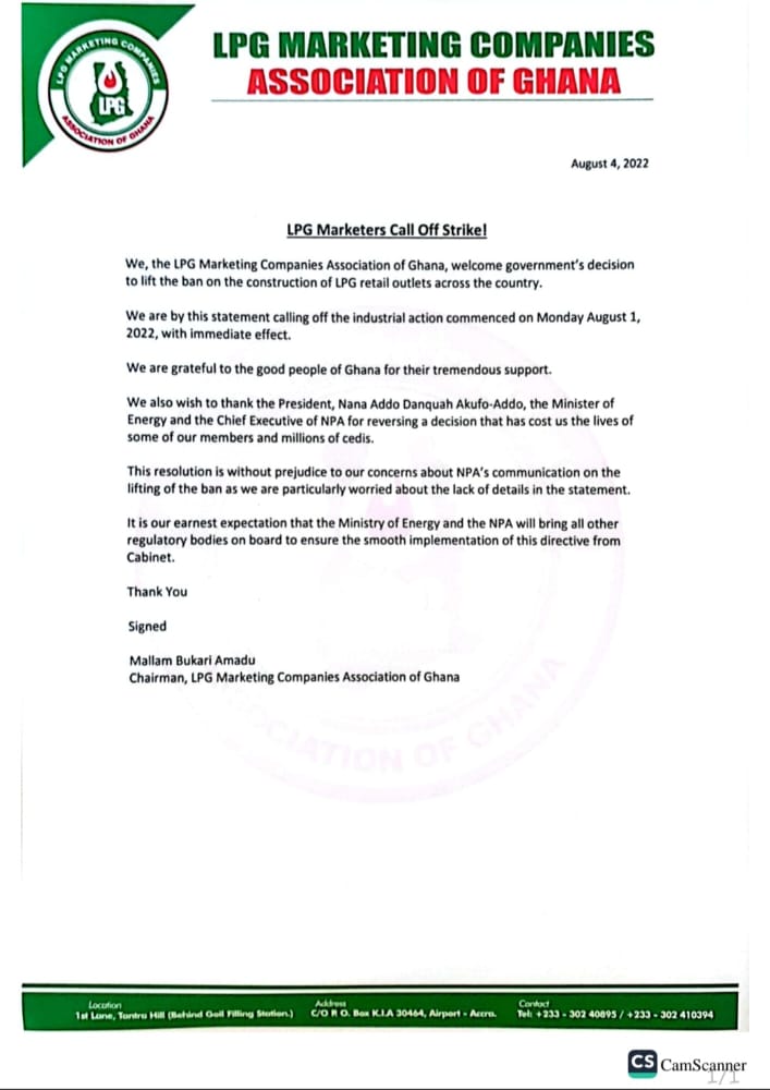Strike by LPG marketing companies called off