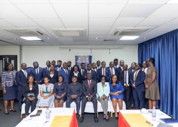 Dr. Alhassan Adani (fourth from left) and Victor Yaw Asante (third from right) in a group picture with a cross section of FBNBank Ghana Staff and the Talent Cohort