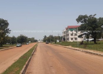 The bare UDS campus as the strike begins