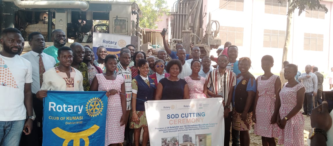 Kumasi Rotary Club drills borehole for Adventist SHS to address water shortage