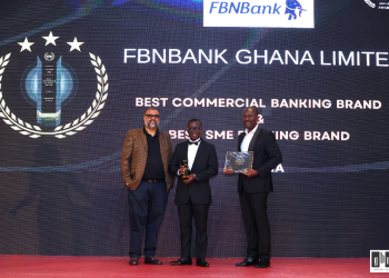 From left to right: Mr. Shiva Kumar, CEO, Global Brand Magazine; Mr. William Neequaye, Head, Commercial Banking, FBNBank Ghana Limited and Mr. Enoch Vanderpuye, Country Team Lead, Marketing & Corporate Communication, FBNBank Ghana Limited