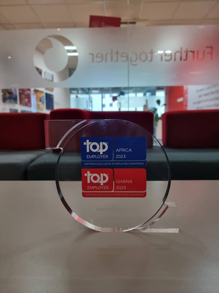 Vodafone Ghana recognised as a top employer for 2023 by Top Employers Institute