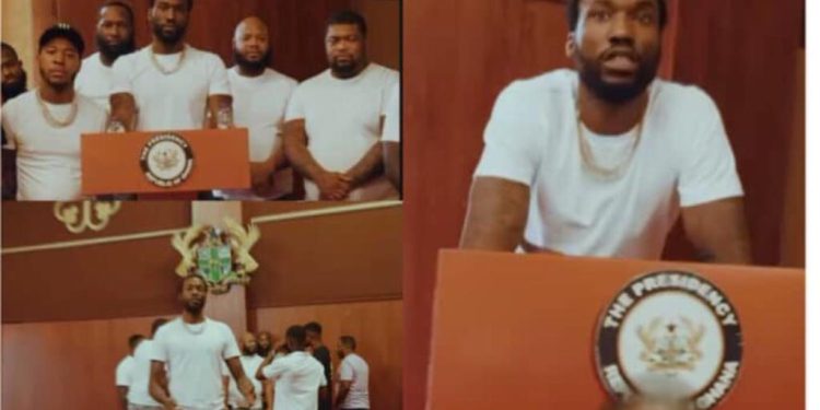 Ghanaians angry over Meek Mill's music video shot at Jubilee House
