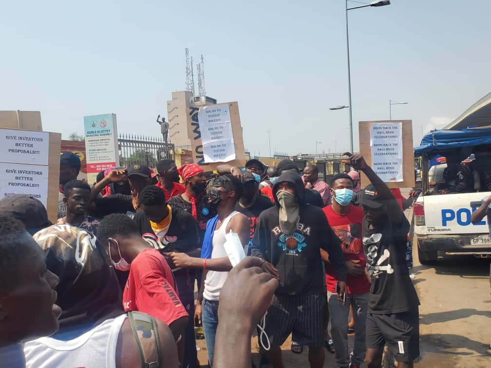 UG students protest over hikes in fees, new residential policy