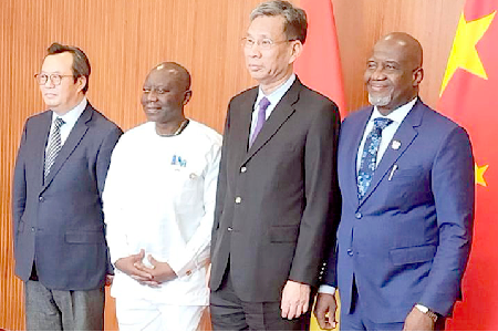 From left: Chairman Wu Fulin, China Eximbank, Ken Ofori-Atta, Minister of Finance, Ghana, Liu Kun, Minister of Finance China, Dr Winfred Hammond, Ghana’s Ambassador to China