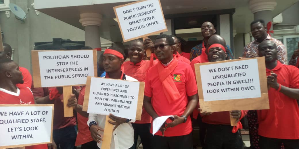 Public Utilities Workers’ Union, GWCL staff protest over Deputy MD’s nomination