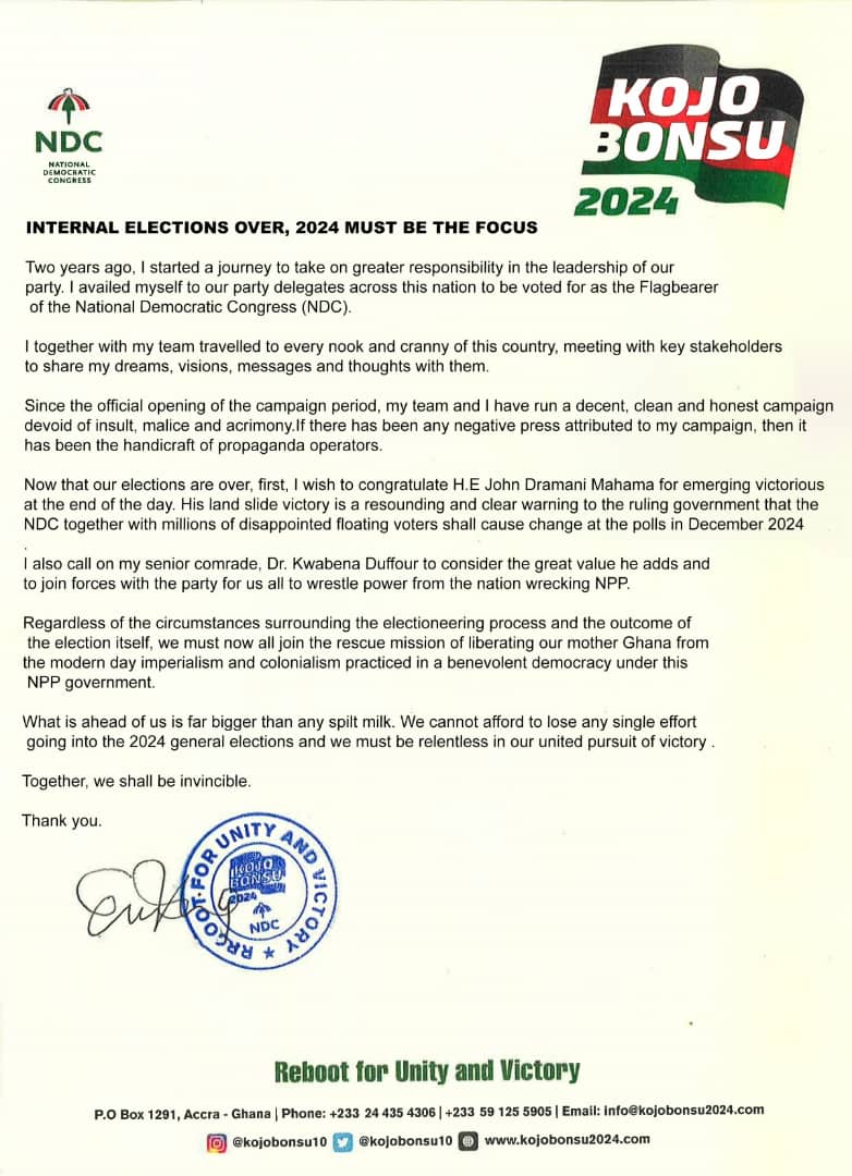 2024 polls: Let’s join forces to rescue Ghana – Kojo Bonsu to NDC