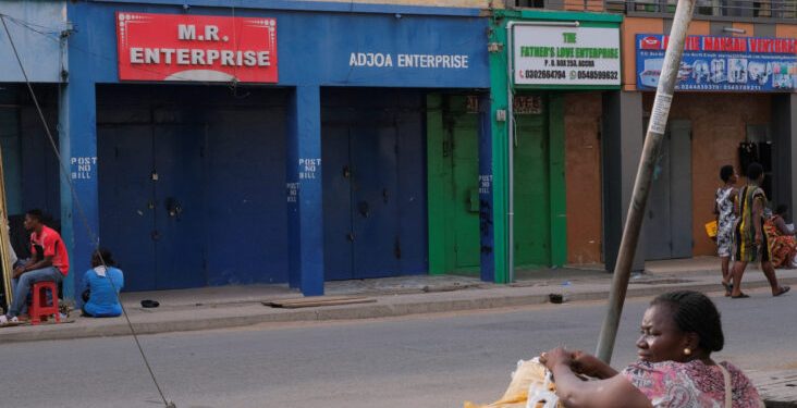 View of shops closed by the traders in protest of Ghana's worsening economic conditions in Accra, Ghana October 19, 2022. REUTERS/Francis Kokoroko - RC2G4X9B31JO