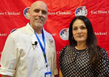 From L-R: Chef David Bonom and Event Manager for USA Poultry & Egg Export Council (USAPEEC), Rose Queiroz