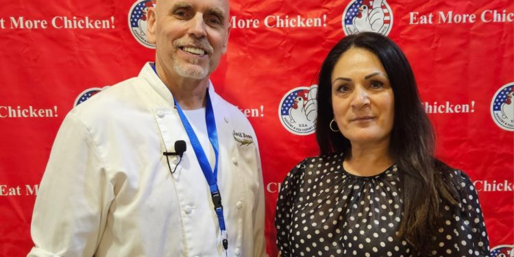 From L-R: Chef David Bonom and Event Manager for USA Poultry & Egg Export Council (USAPEEC), Rose Queiroz