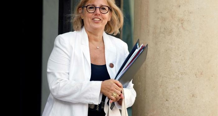 French Higher Education and Research Minister Sylvie Retailleau leaves after the weekly cabinet meeting at the presidential Elysee Palace in Paris, on August 30, 2023. (Photo by Ludovic MARIN / AFP)