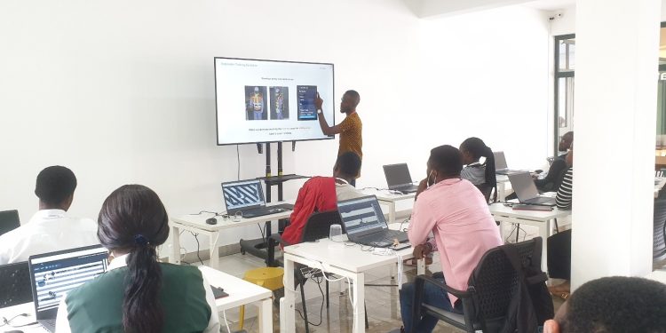 Figure 1. Mr. Owusu Appiah Training others in ICT