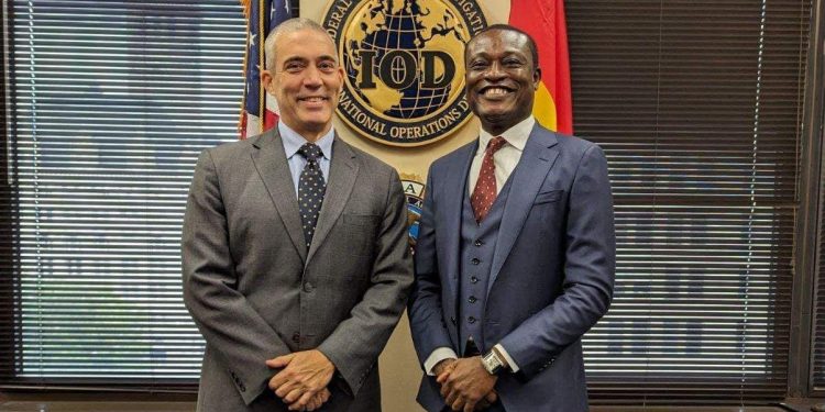 From left Jason Beachy, the Acting Assistant Director of the International Operations Division at the FBI and Kissi Agyebeng, Special Prosecutor of Ghana