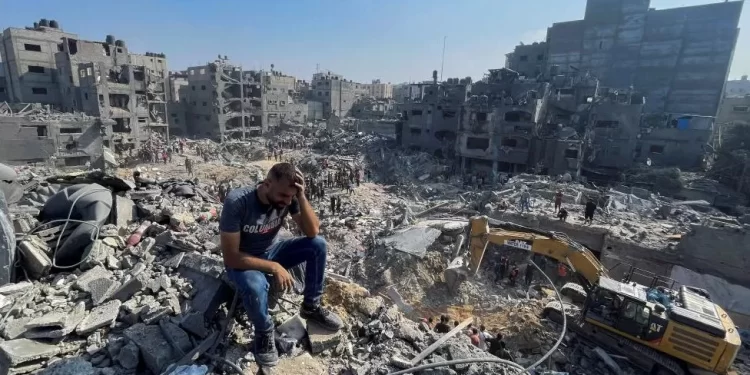 The aftermath of a strike on Gaza's Jabalia refugee camp earlier this week