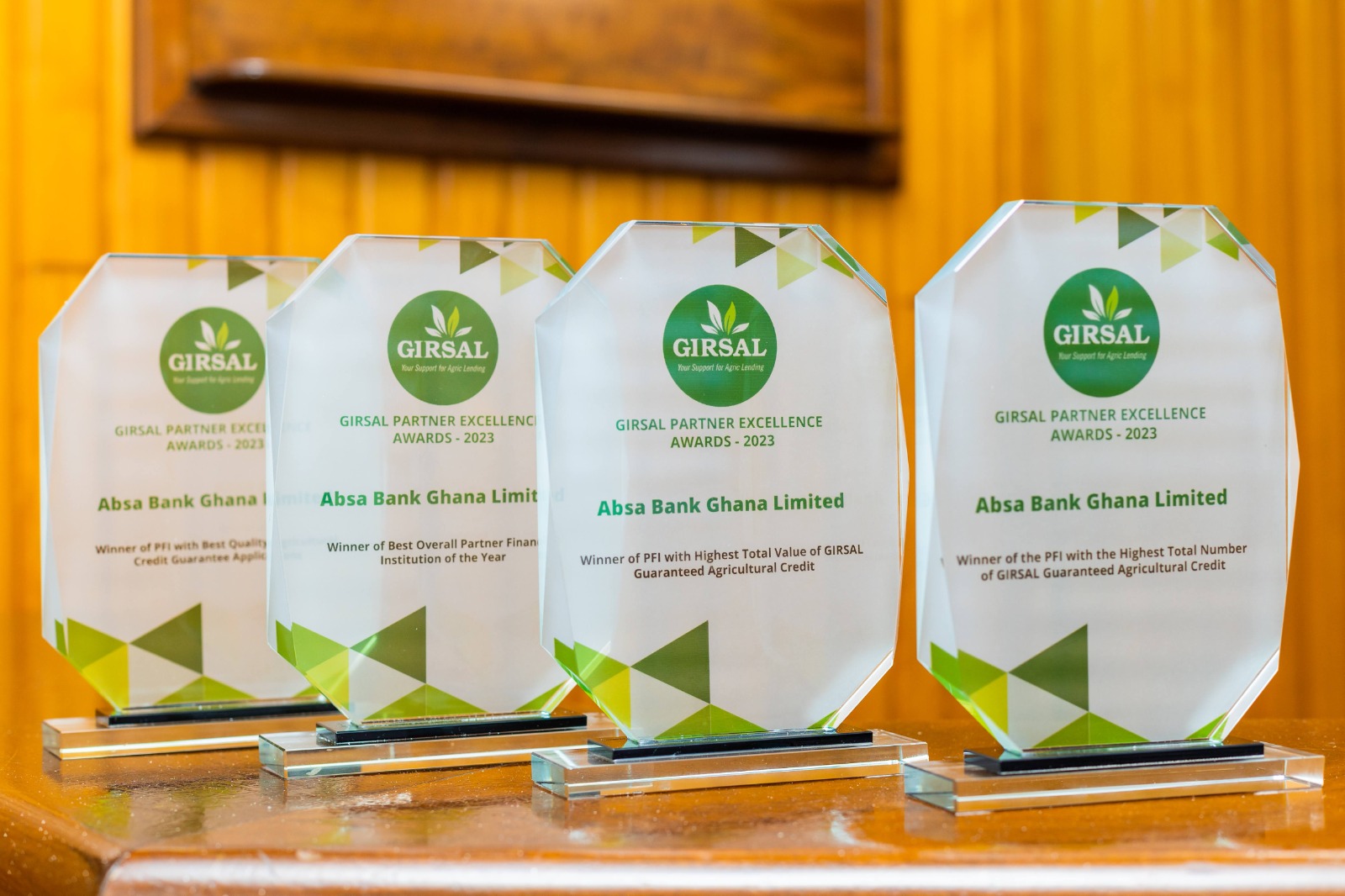 Absa Bank Ghana scoops four GIRSAL Agri-financing awards