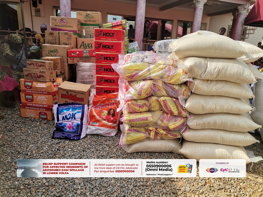 Akosombo Dam Spillage: Citi FM/Citi TV donates items to victims at Mafi Aklamador again
