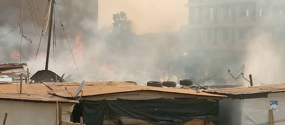 Asokwa: Fire rips through slum, renders scores homeless