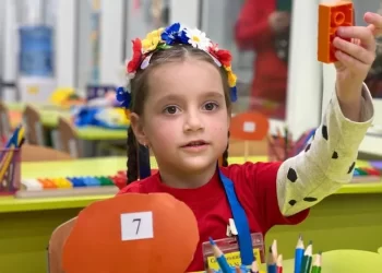 Six-year-old Nika is now attending kindergarten underground