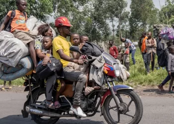 Goma's population has swelled in recent days as people arrive by motorbike and foot fleeing advancing fighters