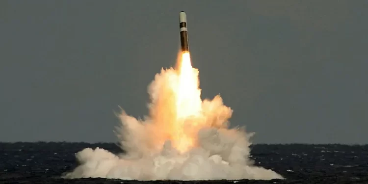 This picture shows an unarmed missile being fired from HMS Vigilant in 2012, the last successful test