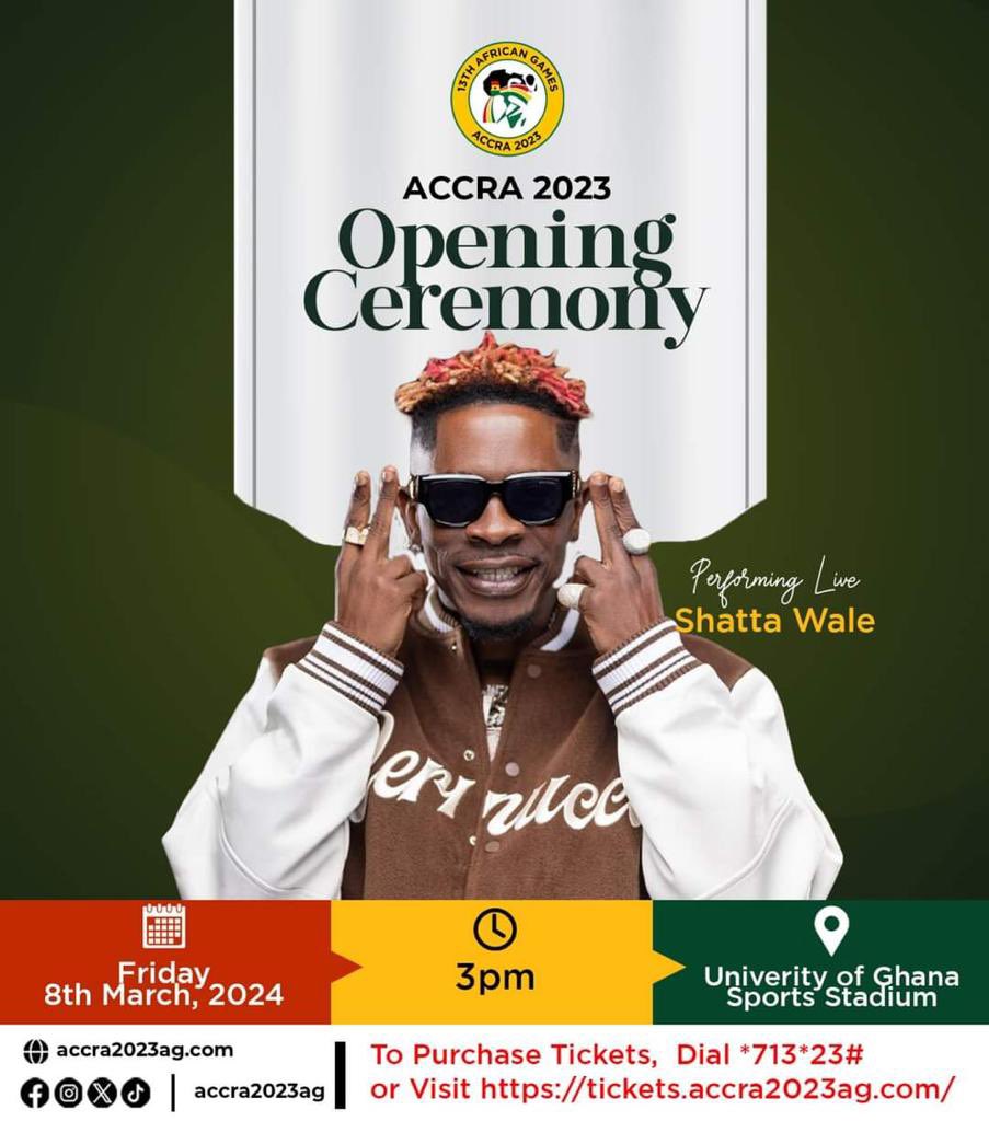 13th Africa Games: Shatta Wale to perform at opening ceremony
