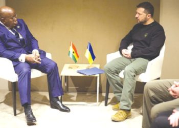 President Akufo-Addo in a discussion with Volodymyr Zelenskyy, President of Ukraine