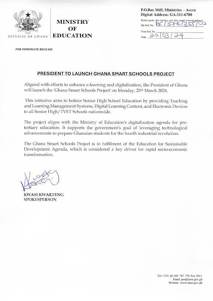 Akufo-Addo to launch Ghana Smart schools project