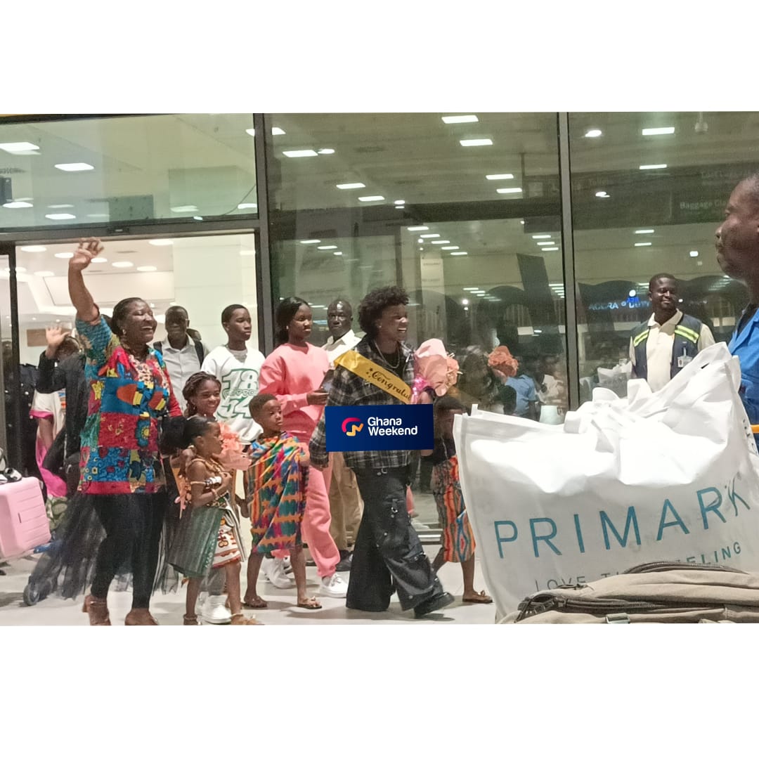 Check what Afronitaaa’s mother did when dancing duo arrived at Kotoka Int. Airport