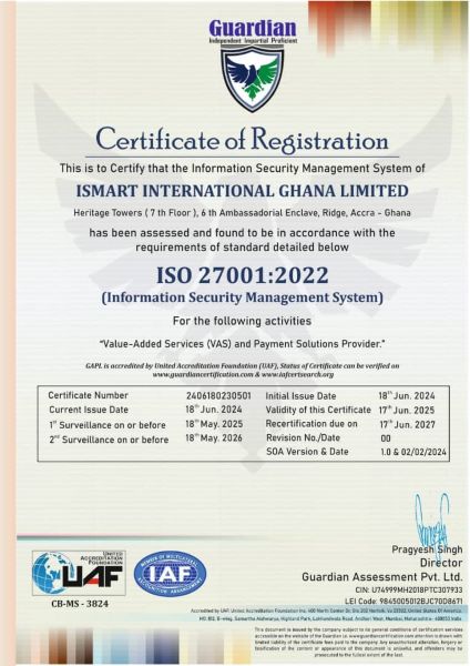 Ghana’s iSmart gets ISO certification for information security management