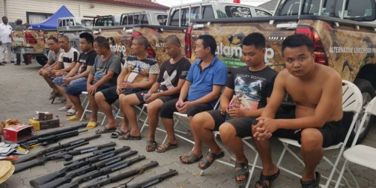 A file photo of Chinese nationals arrested for illegal mining in Ghana