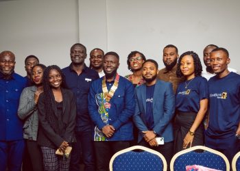FirstBank Ghana MD CEO Victor Yaw Asante, 5th from left and Lawrence Bahun-Wilson, 6th from right with a cross section of FirstBank Ghana staff at the event