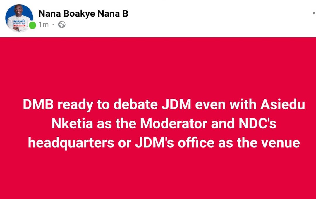 Election 2024: Bawumia ready to debate Mahama even in his office – Nana B