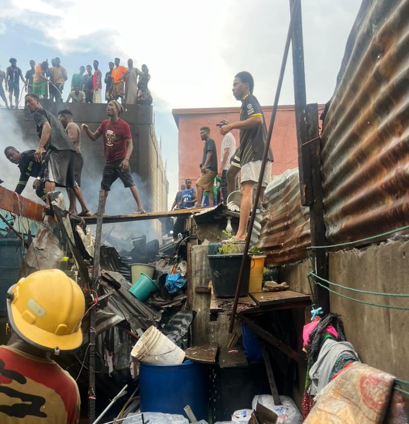 Fire sweeps through Tudu structures, GNFS contains blaze